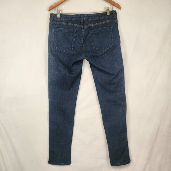 Rock 47 By Wraingler Ultra Low Rise Skinny Jeans Womens 5 Dark Wash Embroidered - Picture 2 of 10